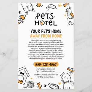 Doodle style Pets Hotel / Pet Sitting Flyer