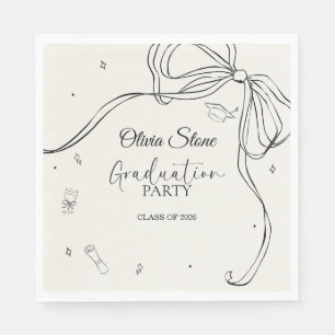 Doodle Style Senior Graduation Party Hand Drawn Napkin