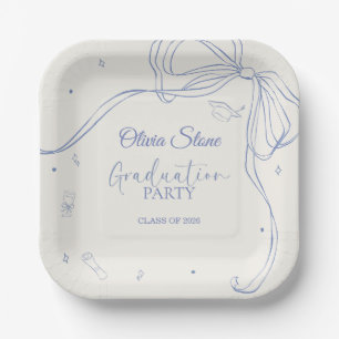 Doodle Style Senior Graduation Party Hand Drawn Paper Plate