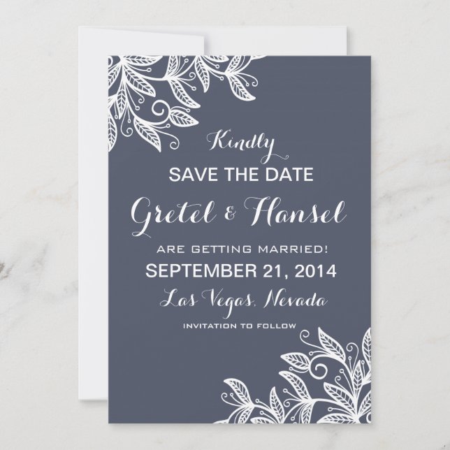 doodle swirl leaves invitation (Front)