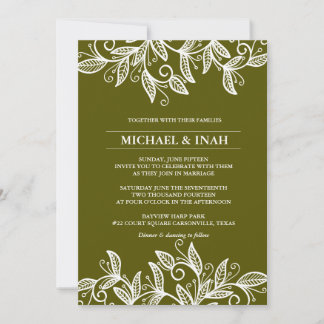 doodle swirl leaves invitation