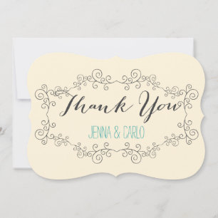 doodle swirl thank you card