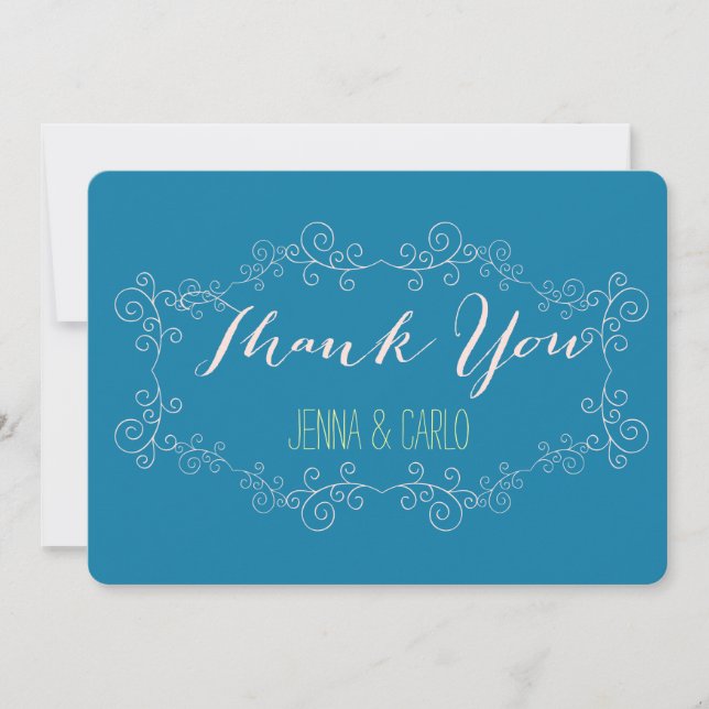 doodle swirl thank you card (Front)
