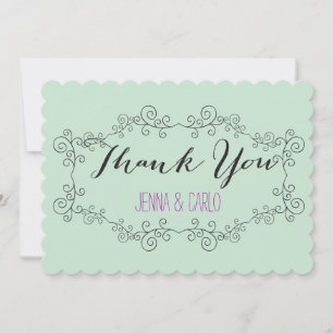 doodle swirl thank you card