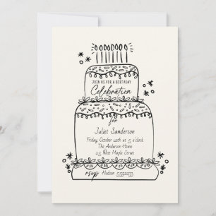 Doodle Tiered Cake Invitation
