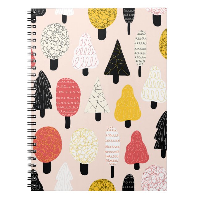 Doodle Trees: Vintage, Abstract Nature. Notebook (Front)