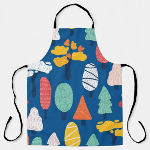 Doodle Trees: Vintage Kids Background. Apron