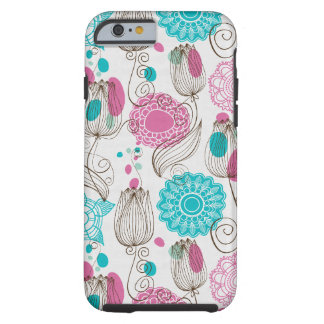 doodle tulips tough iPhone 6 case