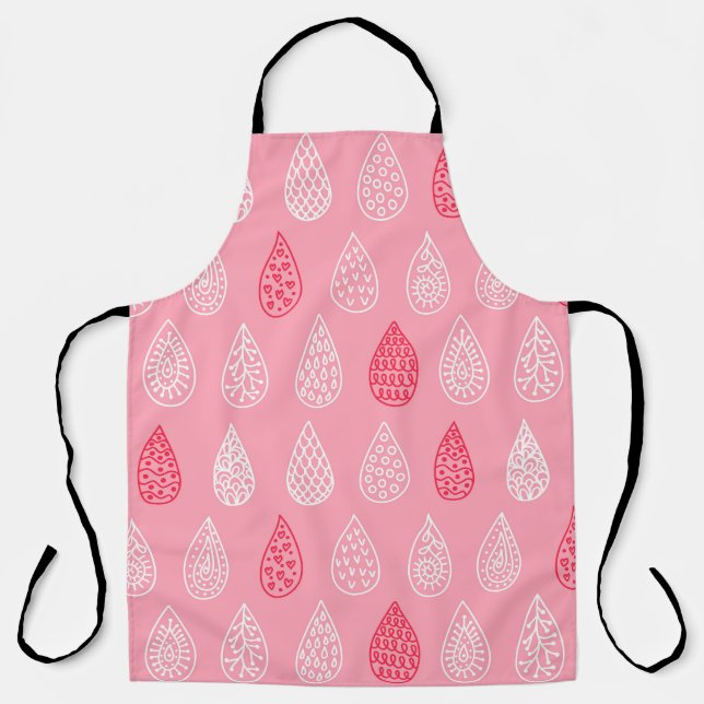 Doodle water drops: vintage pattern apron (Front)