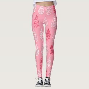 Doodle water drops: vintage pattern leggings