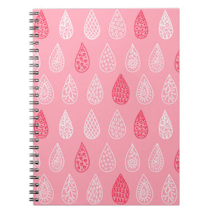 Doodle water drops: vintage pattern notebook