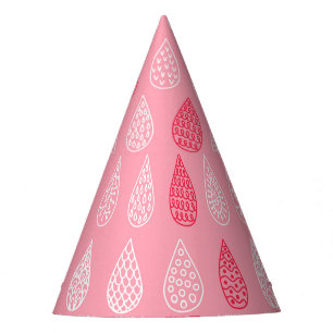 Doodle water drops: vintage pattern party hat