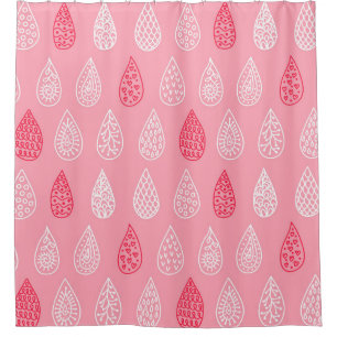 Doodle water drops: vintage pattern shower curtain
