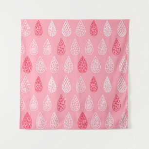Doodle water drops: vintage pattern tapestry