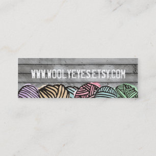 Doodle watercolor yarn knitting crochet mini business card