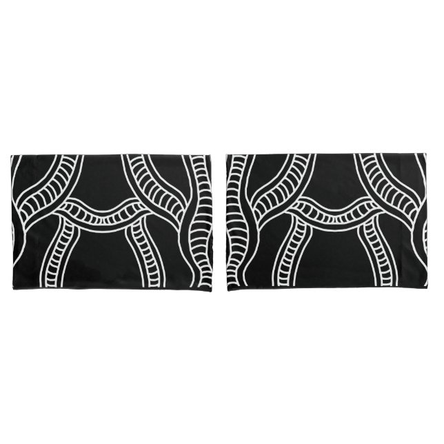 Doodle wave ribbon pillowcase (Front-Set)