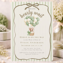 Doodle We can Bearly Wait Teddy Sage green Baby