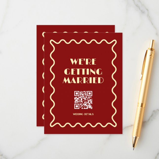 doodle Whimsical Retro Classy wedding  Enclosure Card (Front/Back In Situ)