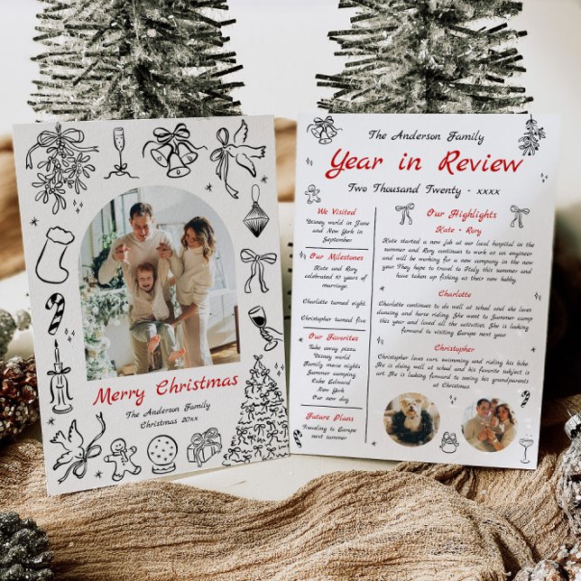 Doodle Year in Review Card Overview of Year Quirky (Creator Uploaded)