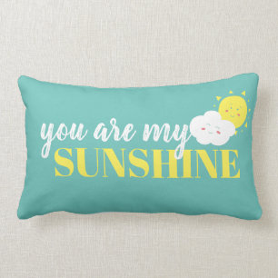 Doodle You Are My Sunshine Pillow Turquoise Yellow