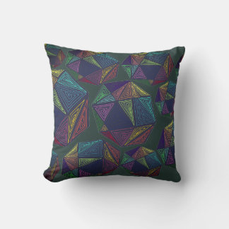 Doodled Green Throw Pillow