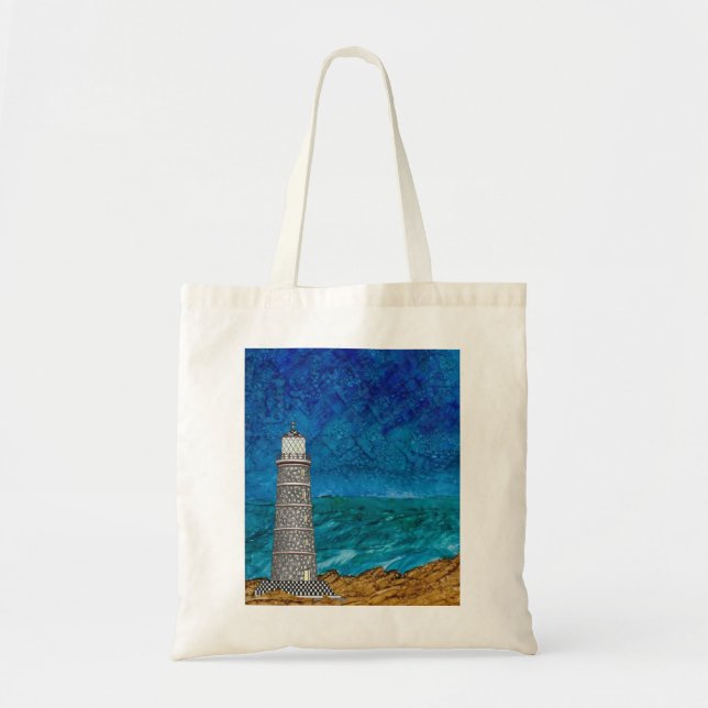 Doodled Lighthouse Tote Bag (Front)