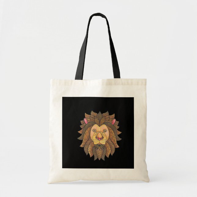 Doodled Lion Tote (Front)