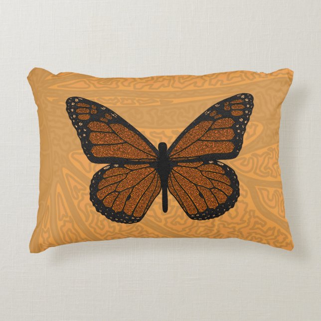 Doodled Monarch Accent Pillow (Front)