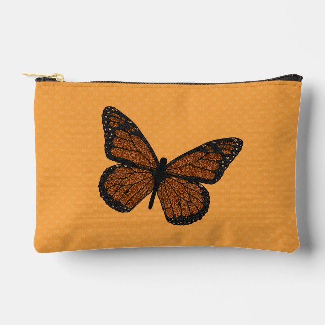 Doodled Monarch Accessory Pouch (Front)