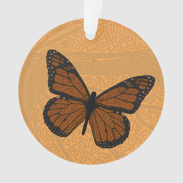 Doodled Monarch Acrylic Ornament (Front)
