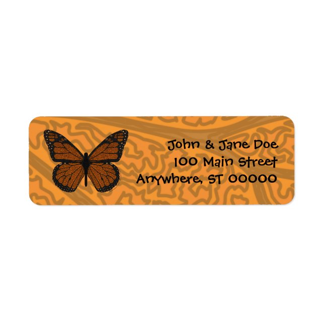 Doodled Monarch Address Label Return Address Label (Front)