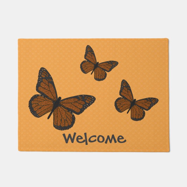 Doodled Monarch Doormat (Front)