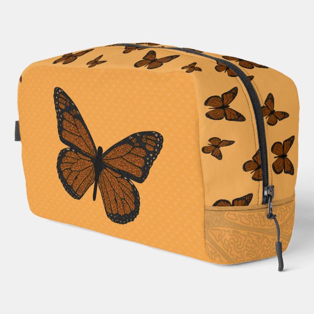 Doodled Monarch Dopp Kit (Right Corner)