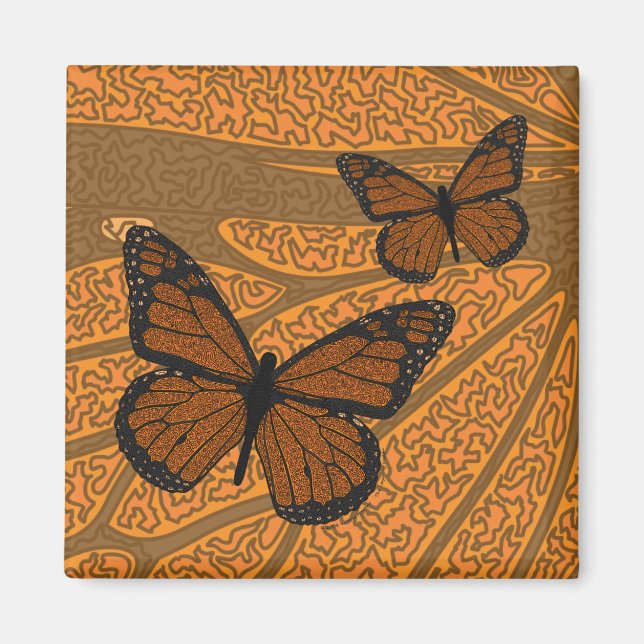 Doodled Monarch Magnet (Front)