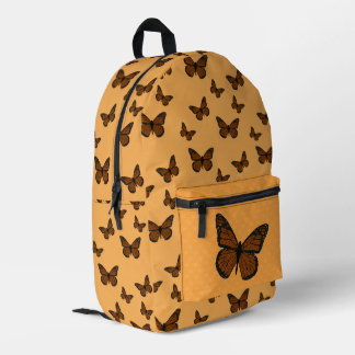 Doodled Monarch Printed Backpack