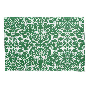 Doodleroses green pillowcase