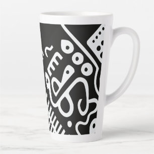 Doodles Abstract Modern Shapes Latte Mug
