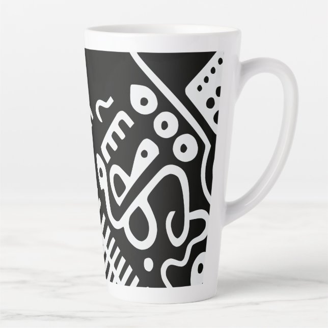 Doodles Abstract Modern Shapes Latte Mug (Right)