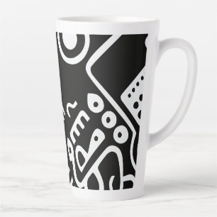 Doodles Abstract Modern Shapes Latte Mug