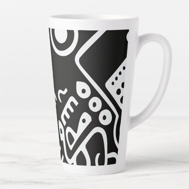 Doodles Abstract Modern Shapes Latte Mug (Right)