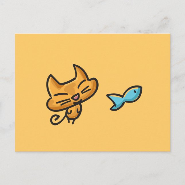 Doodles Cat Postcard (Front)