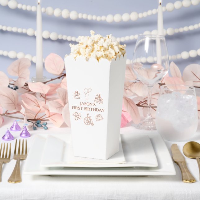 Doodles Circus First Birthday Party Favour Box (Wedding)