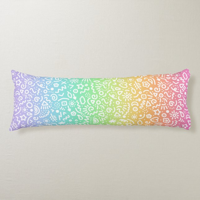 Doodles! Fun Rainbow Body Cushion (Front)