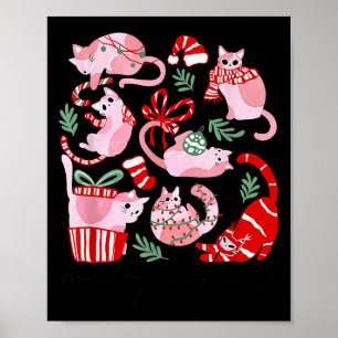 Doodles Merry Catmas Christmas Funny Cat Lover Xma Poster