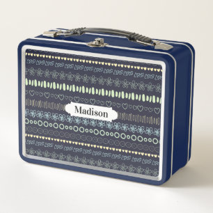 Doodles Pattern custom name lunch boxes