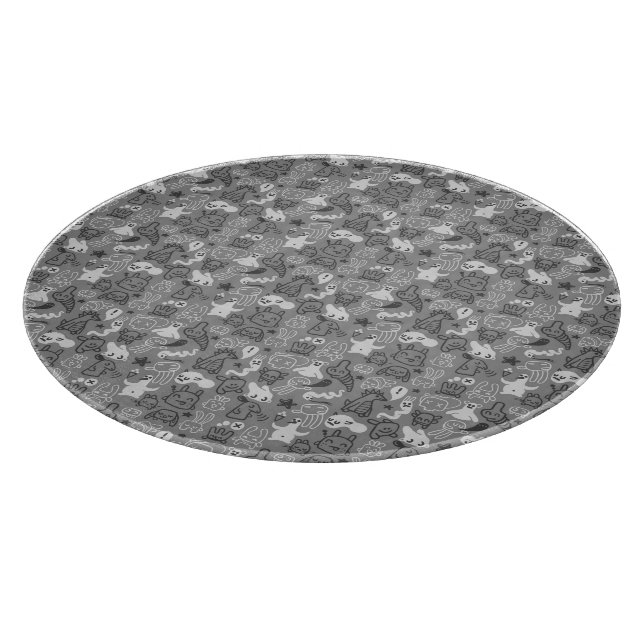 doodles pattern illustration cutting board (Corner)