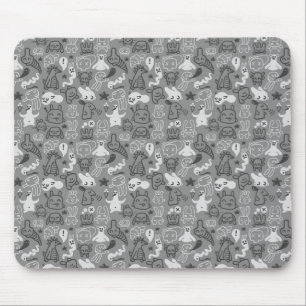 doodles pattern illustration mouse pad