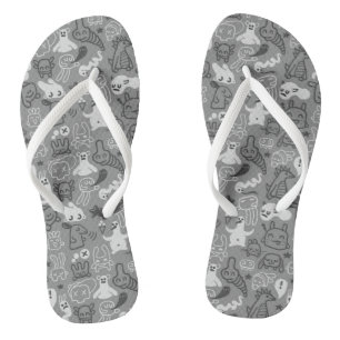 doodles pattern illustration thongs