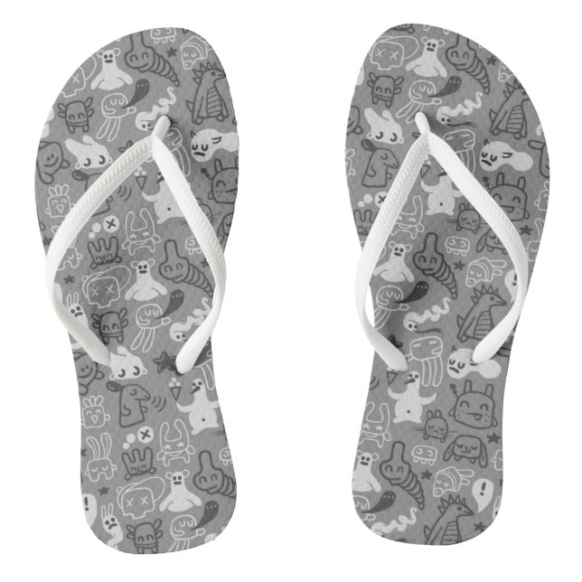 doodles pattern illustration thongs (Footbed)