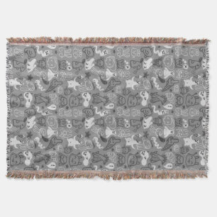 doodles pattern illustration throw blanket